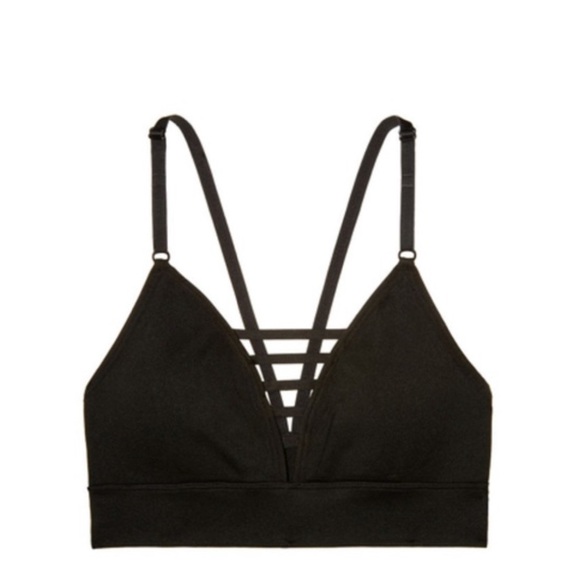 NWOT Victoria’s Secret Sport Strappy Triangle Seamless Bra, Black - Picture 3 of 8